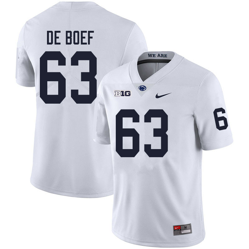 NCAA Nike Men's Penn State Nittany Lions Collin De Boef #63 College Football Authentic White Stitched Jersey HGP6398HV
